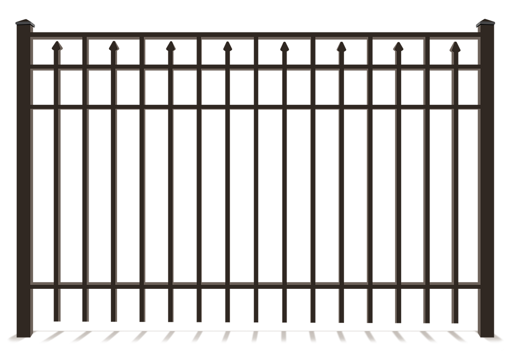 4 rail aluminum fence with flat top in Owasso, OK