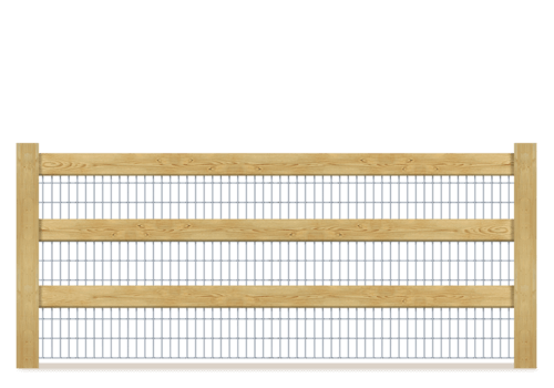 Post & Board With Wire Mesh wood fence in Owasso, OK