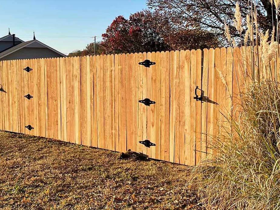 Wood fence installation
