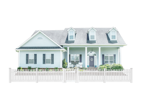 House with decorative fence