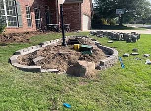 During landscape designing and installation